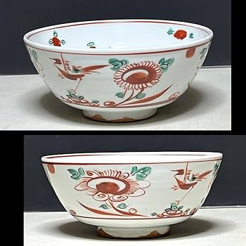 Amazon.co.jp: 呉須赤絵写 魁 菓子鉢 平安 木泉 共箱 赤絵鉢 鉢